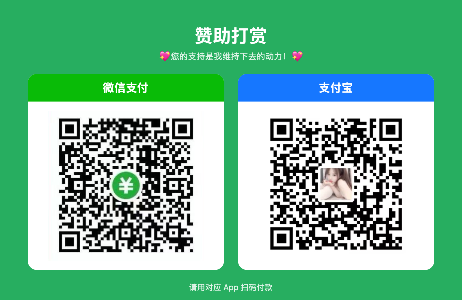 作者微信与支付宝赞赏二维码